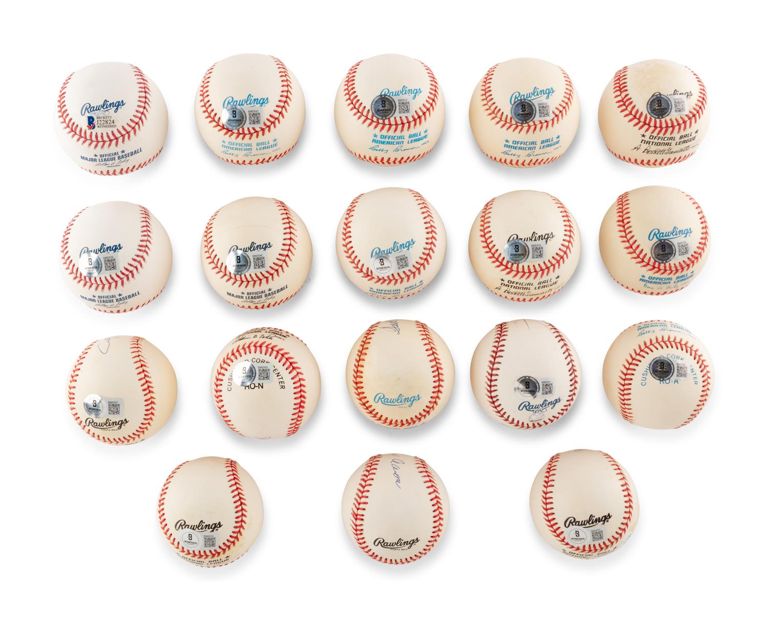 A Group of 18 500 Home Run Club Signed Autograph Baseballs (Beckett Authentication Services),