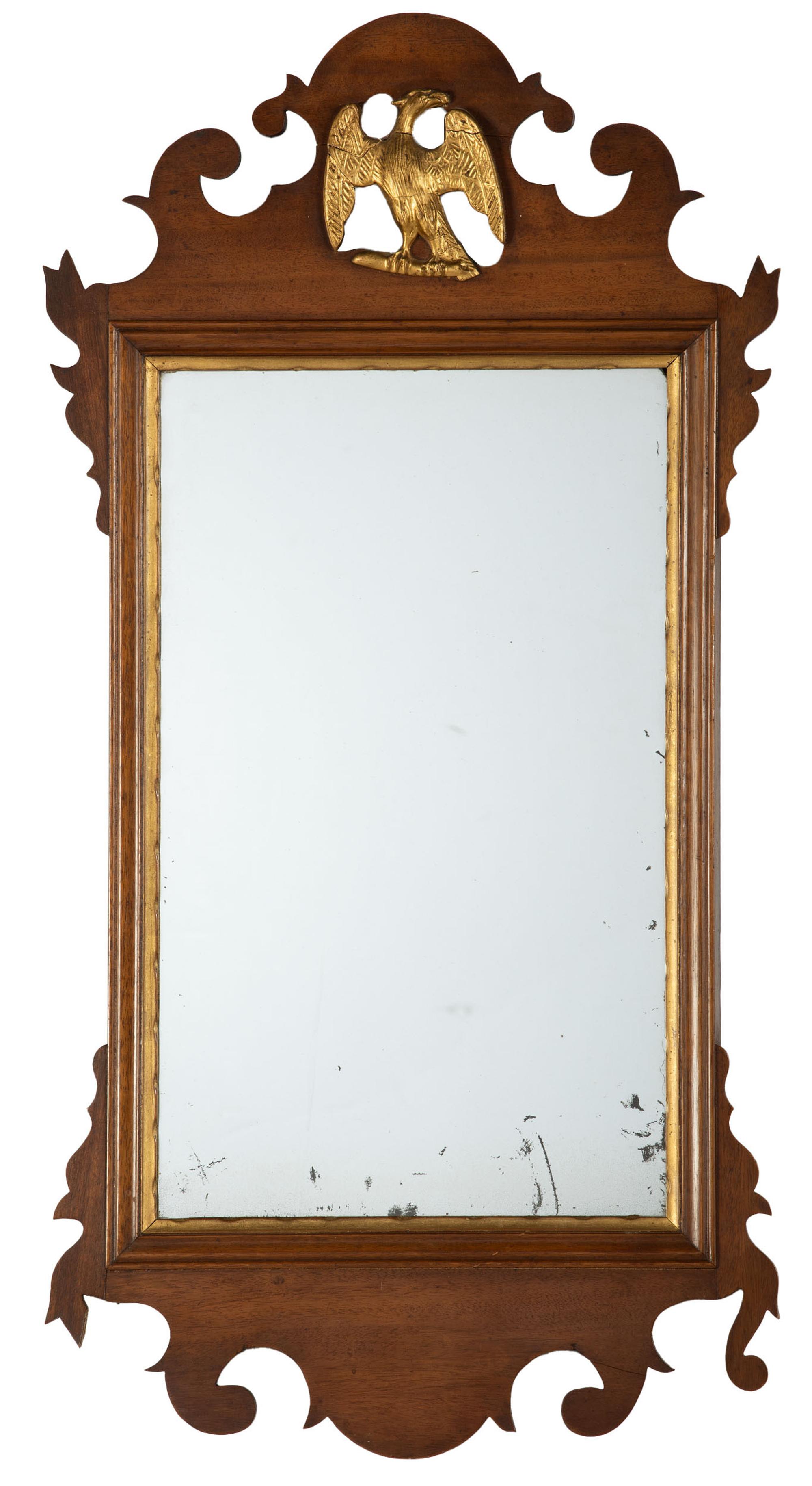 A George III Parcel Gilt Mahogany Mirror