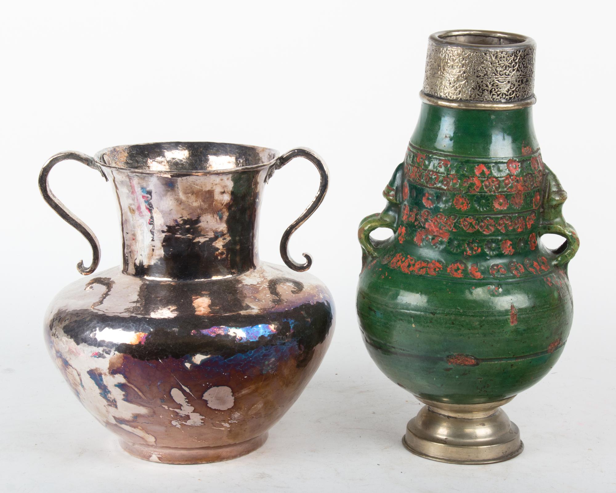 Two Miscellaneous Vases Height of largest 14 1/2 inches.