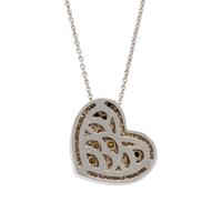 ASPERY & GULDAG, MULTICOLORED DIAMOND AND SAPPHIRE HEART PENDANT/NECKLACE