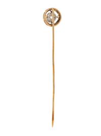 ANTIQUE, DIAMOND AND ENAMEL STICK PIN