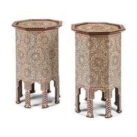 A Pair of Levantine Marquetry Octagonal Tables