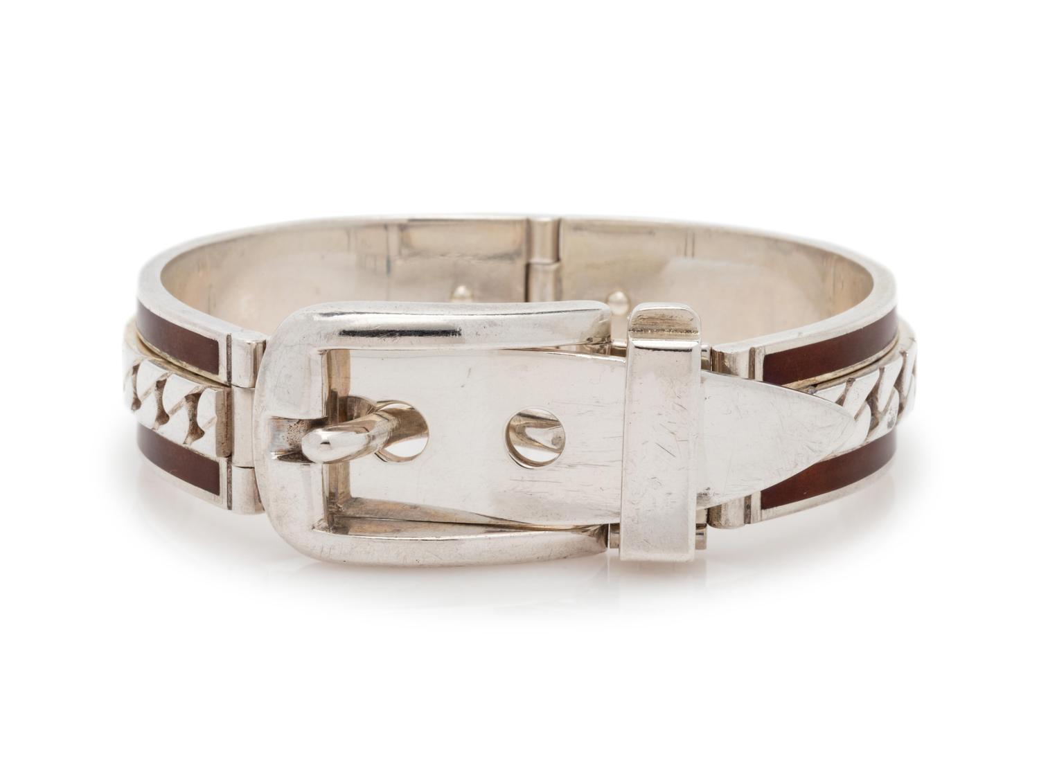 GUCCI, BELT MOTIF BANGLE BRACELET