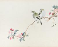 A Chinese Woodblock Print Album of Birds and Flowers Each 12 x 10 inches. — 20TH CENTURY