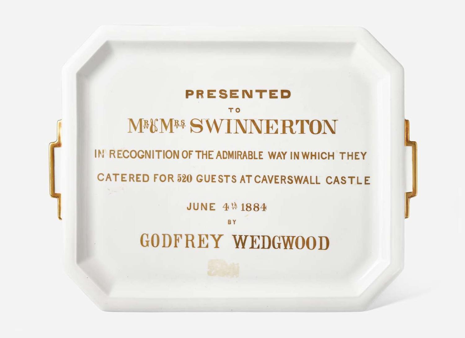 A Wedgwood Bone China Presentation Platter, UK, 1884