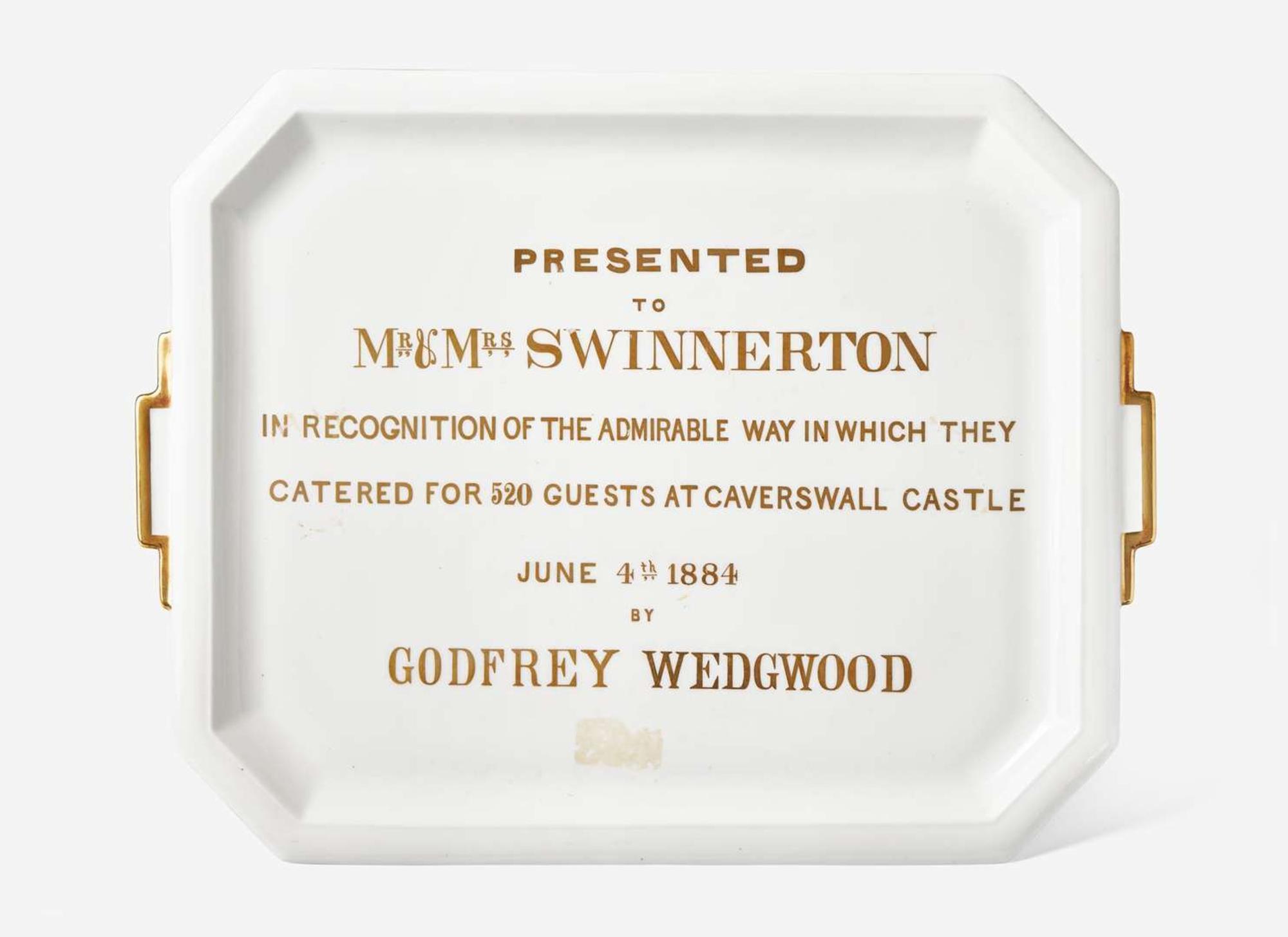 A Wedgwood Bone China Presentation Platter, UK, 1884