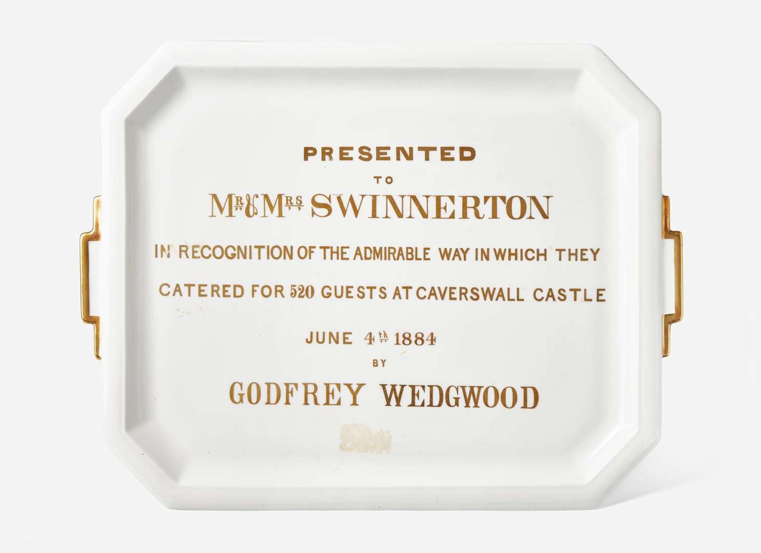 A Wedgwood Bone China Presentation Platter, UK, 1884