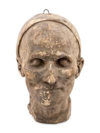 A Continental Molded Plaster Death Mask