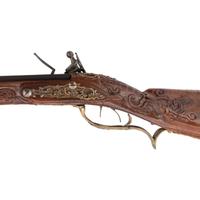 Contemporary Flintlock Jaeger Rifle in the Style of J. Hauer