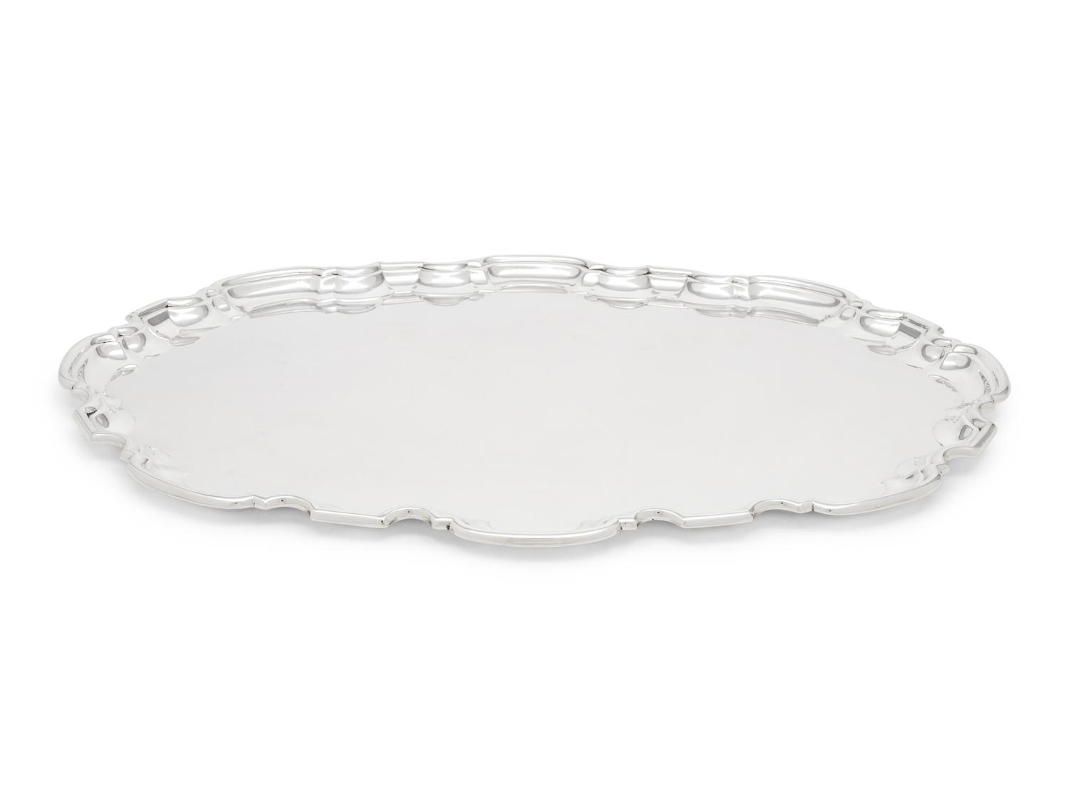 An English Silver Serving Tray Retailed by Tiffany and Co.