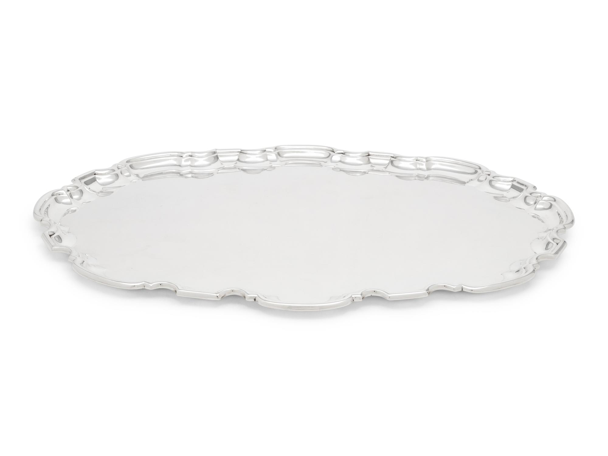 An English Silver Serving Tray Retailed by Tiffany and Co.