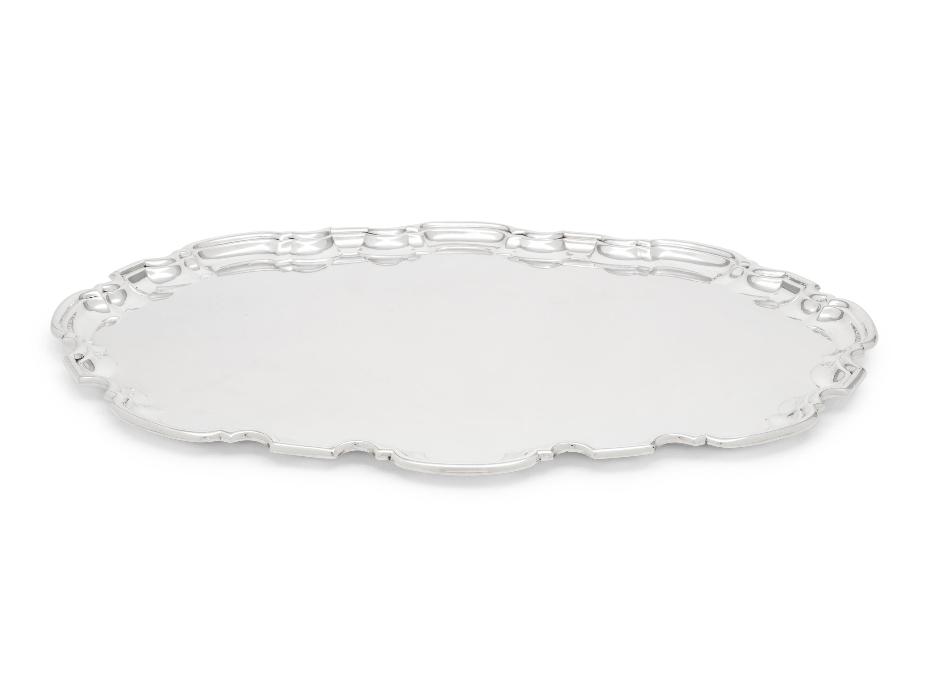 An English Silver Serving Tray Retailed by Tiffany and Co.