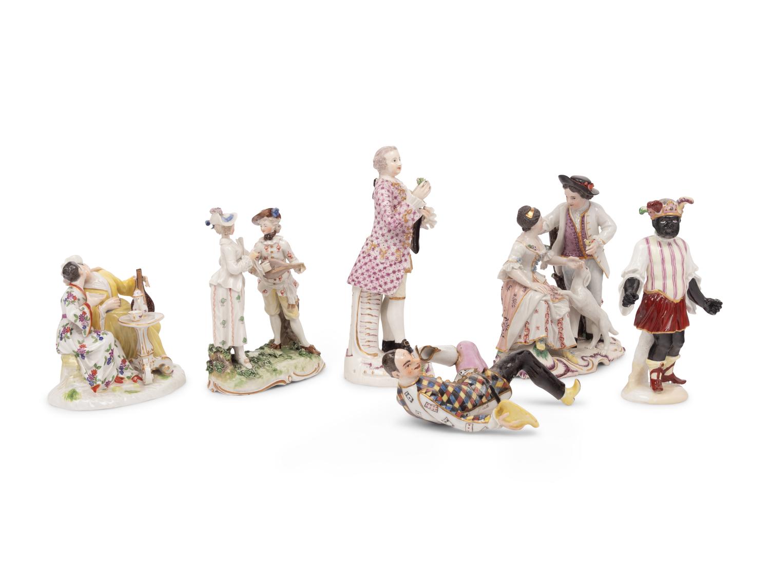 A Collection of German Porcelain Figural Groups