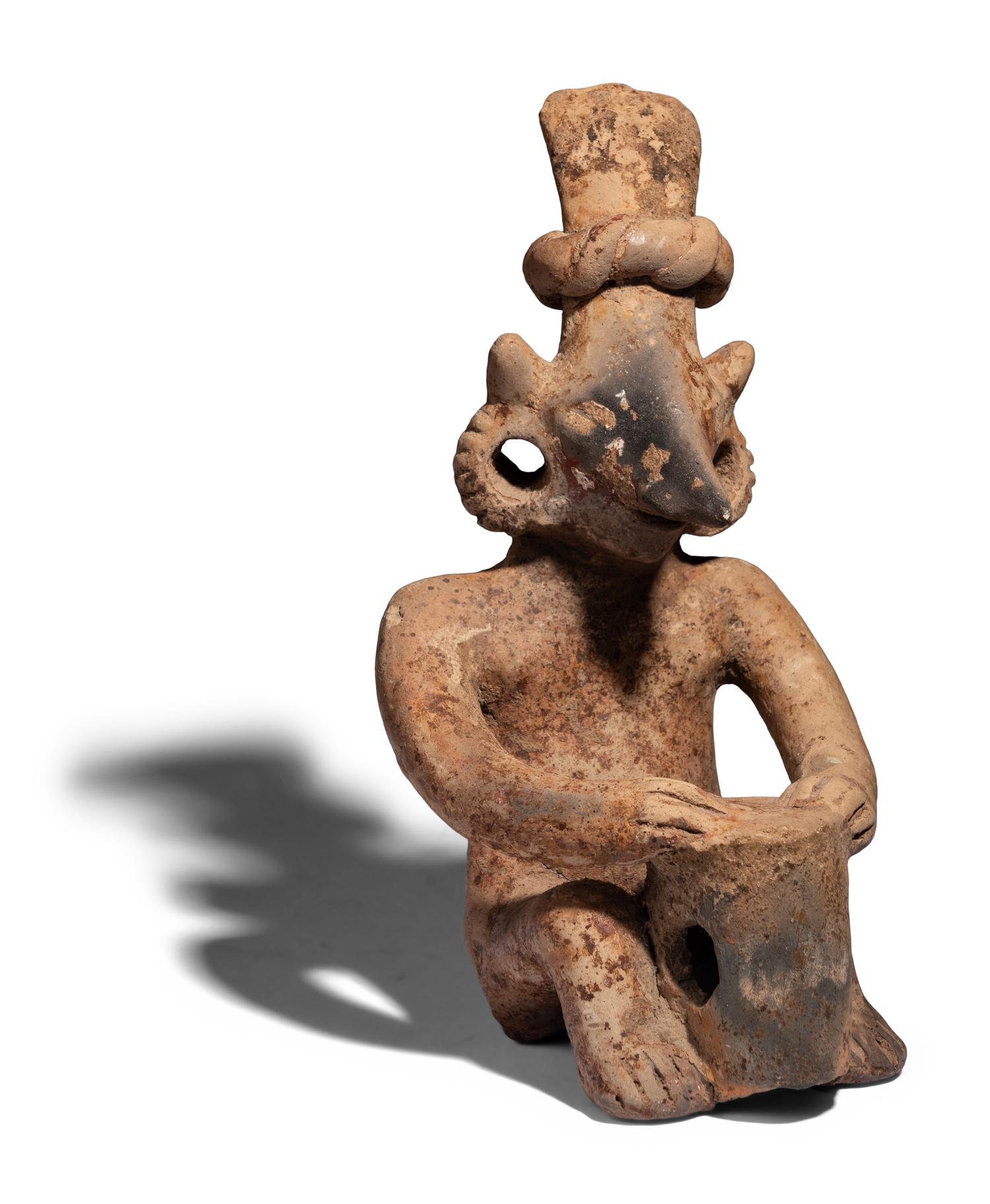 A Jalisco Terracotta Seated Drummer