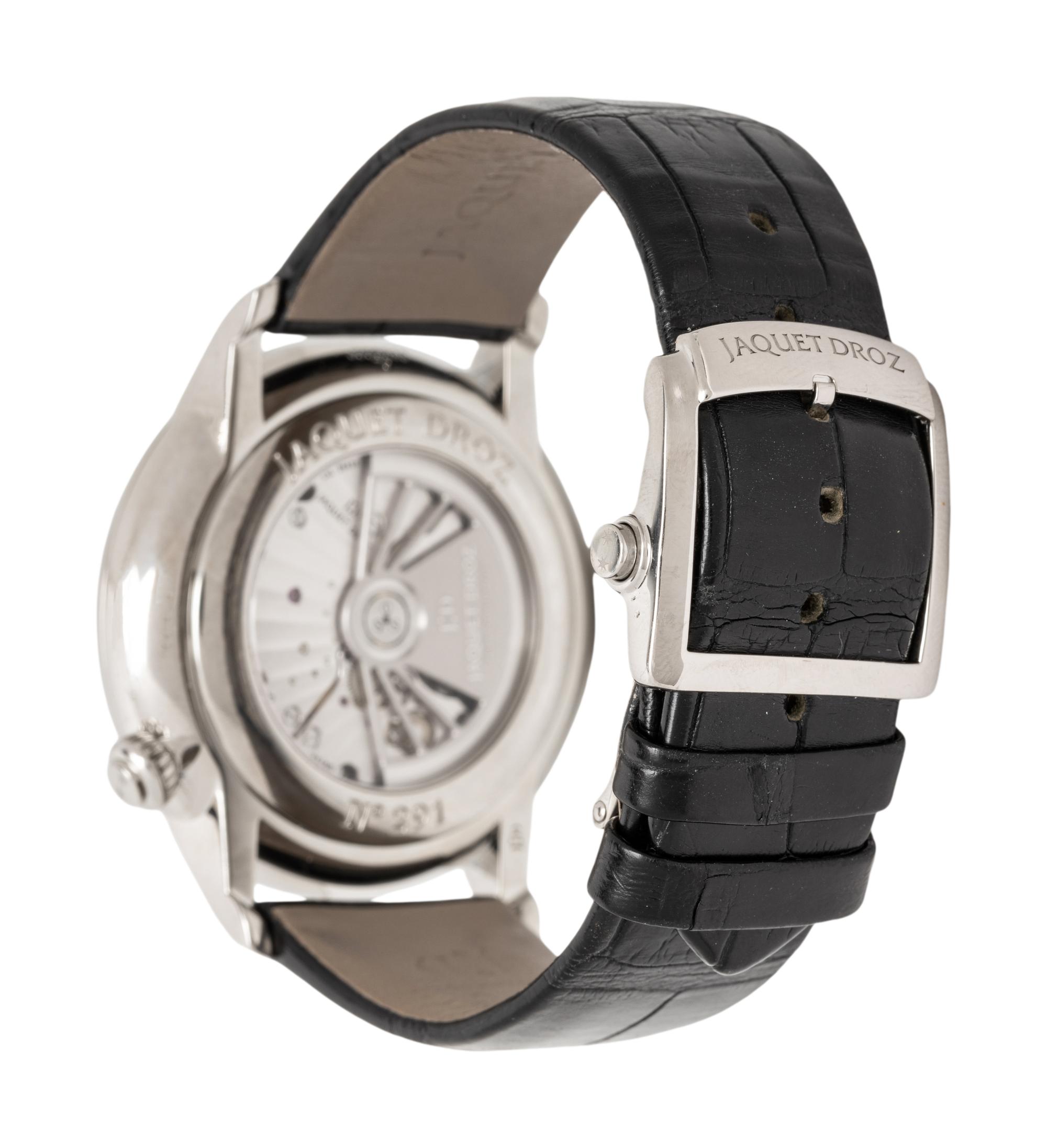 JAQUET DROZ, REF/ J00603070 STAINLESS STEEL 'GRANDE SECONDE' WATCH