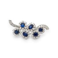 CARTIER, DIAMOND AND SAPPHIRE BROOCH