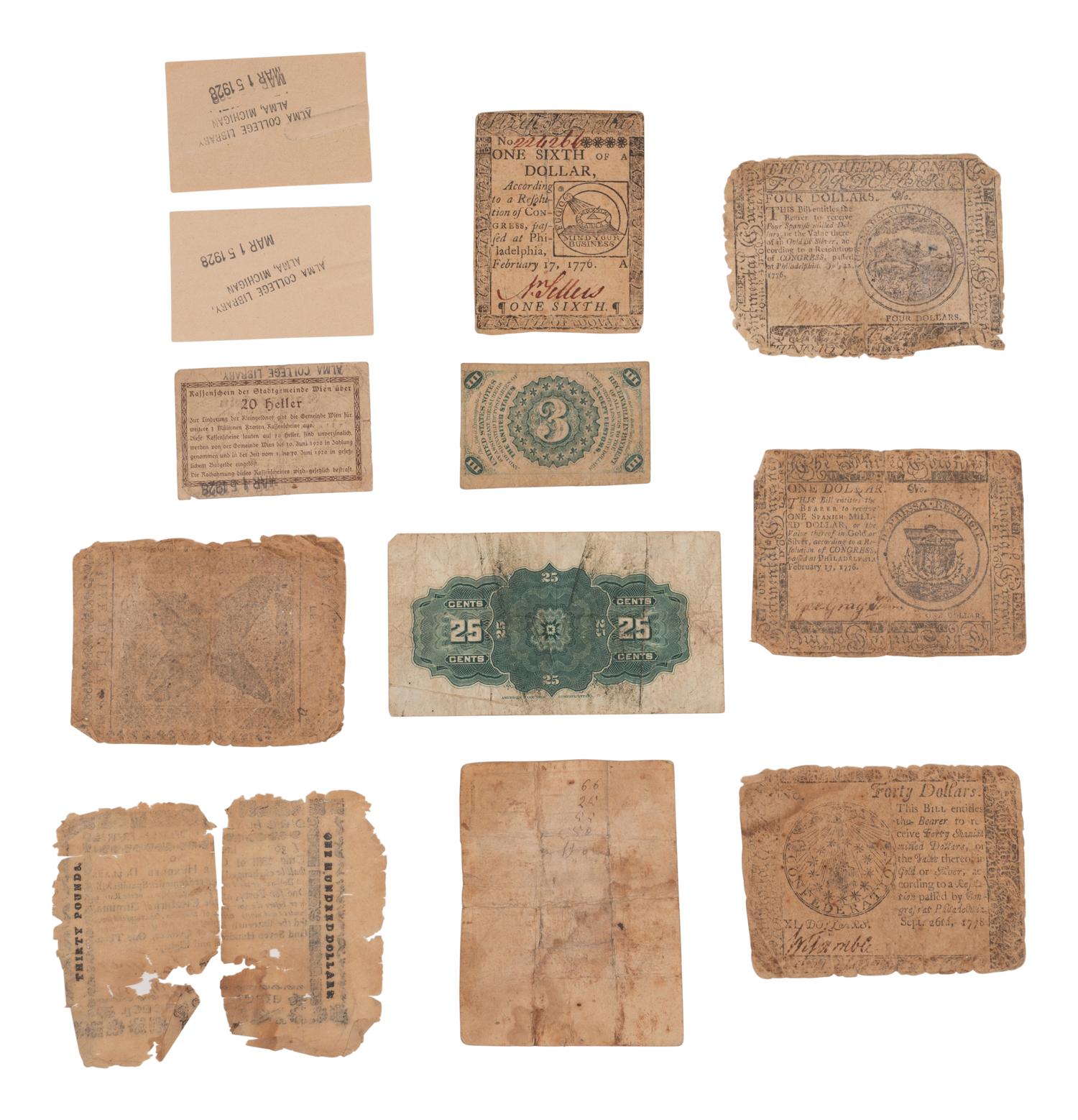 A Collection of American Continental and State-Issued Paper Money
