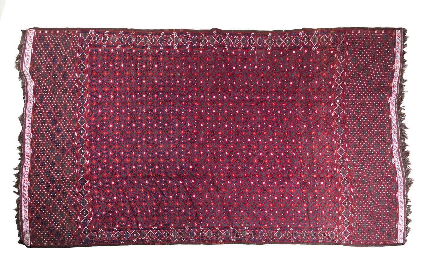 A Yomut Kilim Mohair Rug 10 feet 8 inches x 5 feet 10 inches.