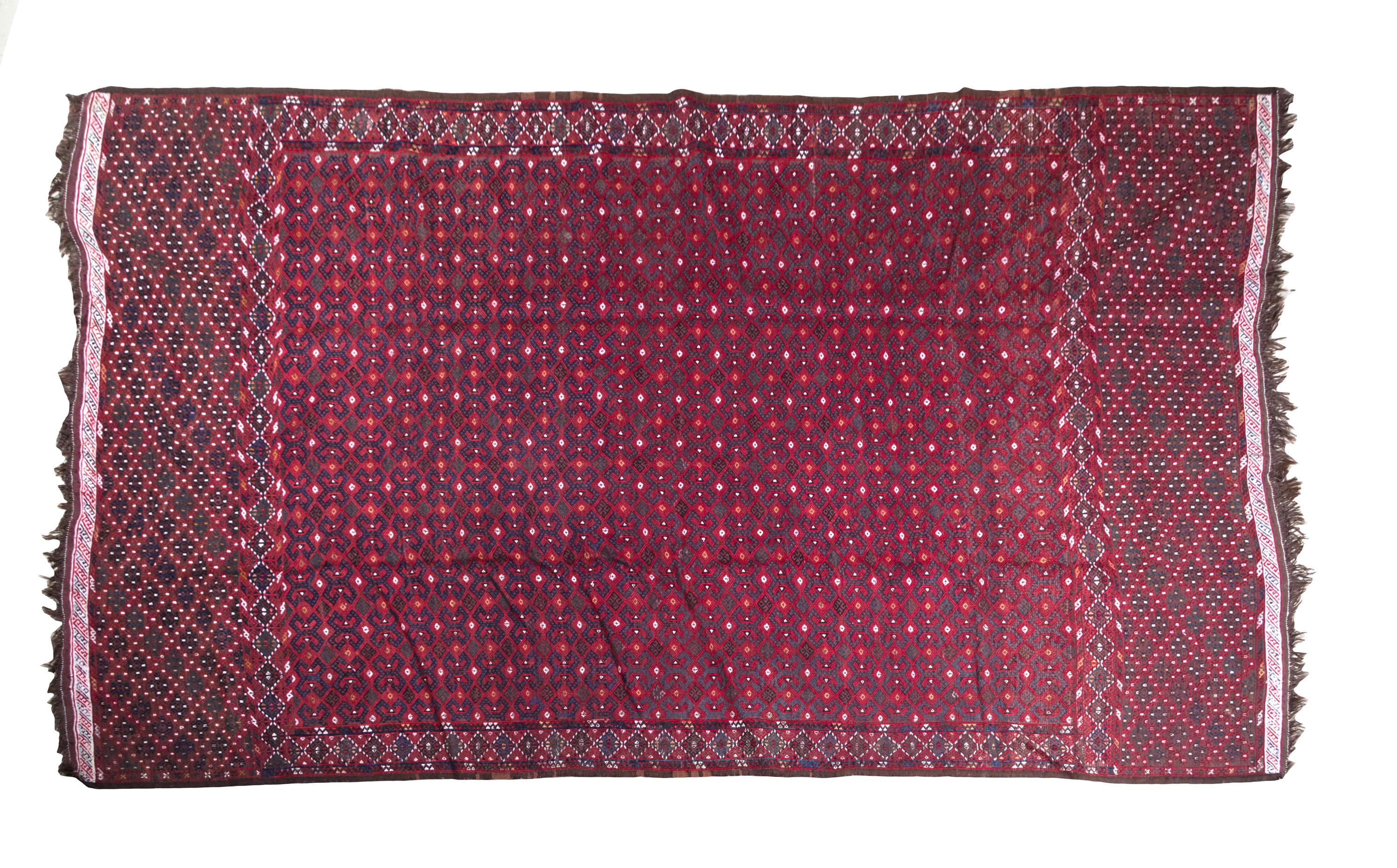 A Yomut Kilim Mohair Rug 10 feet 8 inches x 5 feet 10 inches.