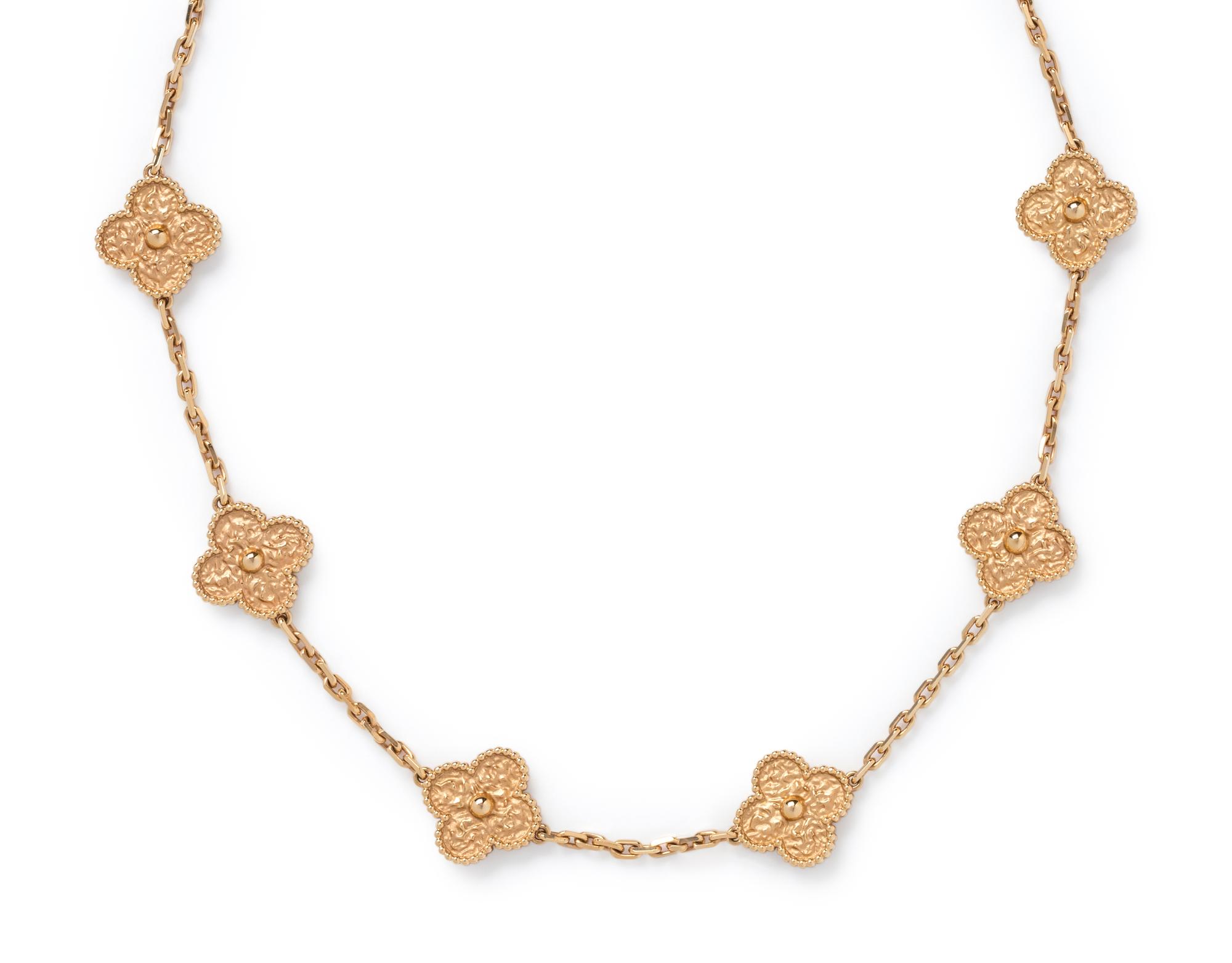 VAN CLEEF & ARPELS, YELLOW GOLD 'ALHAMBRA' NECKLACE
