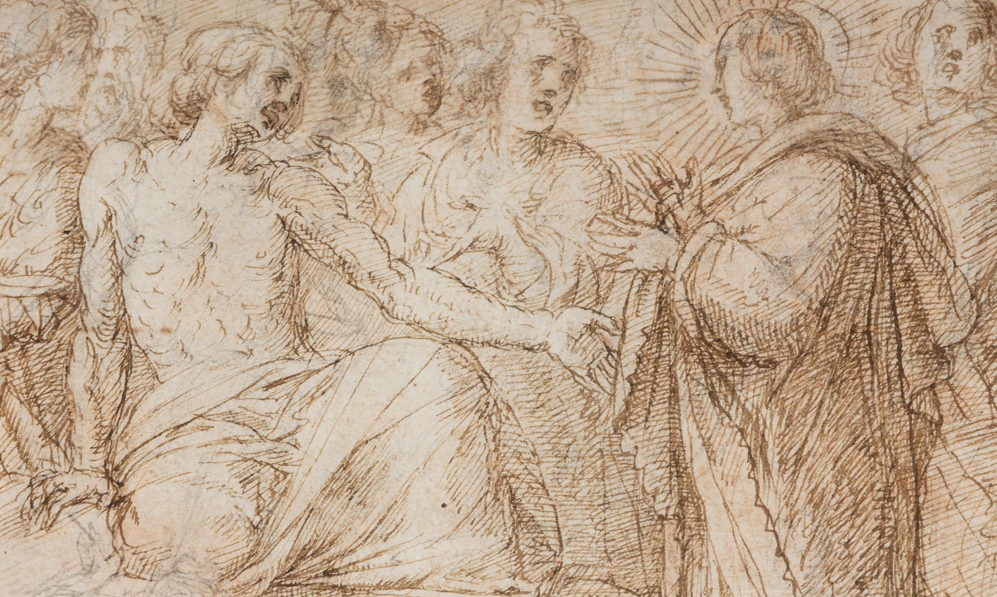 Christ Healing the Sick (a double-sided drawing)