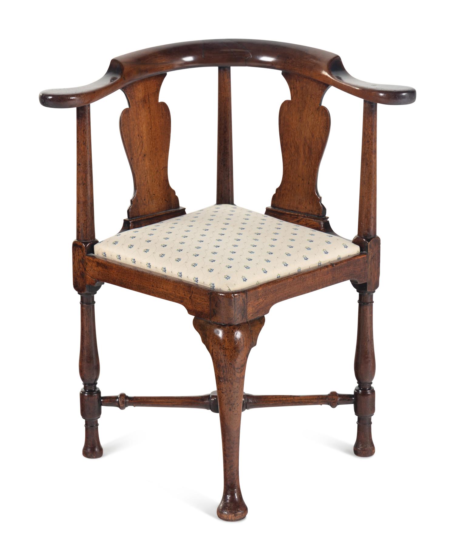 A George III Mahogany Corner Chair