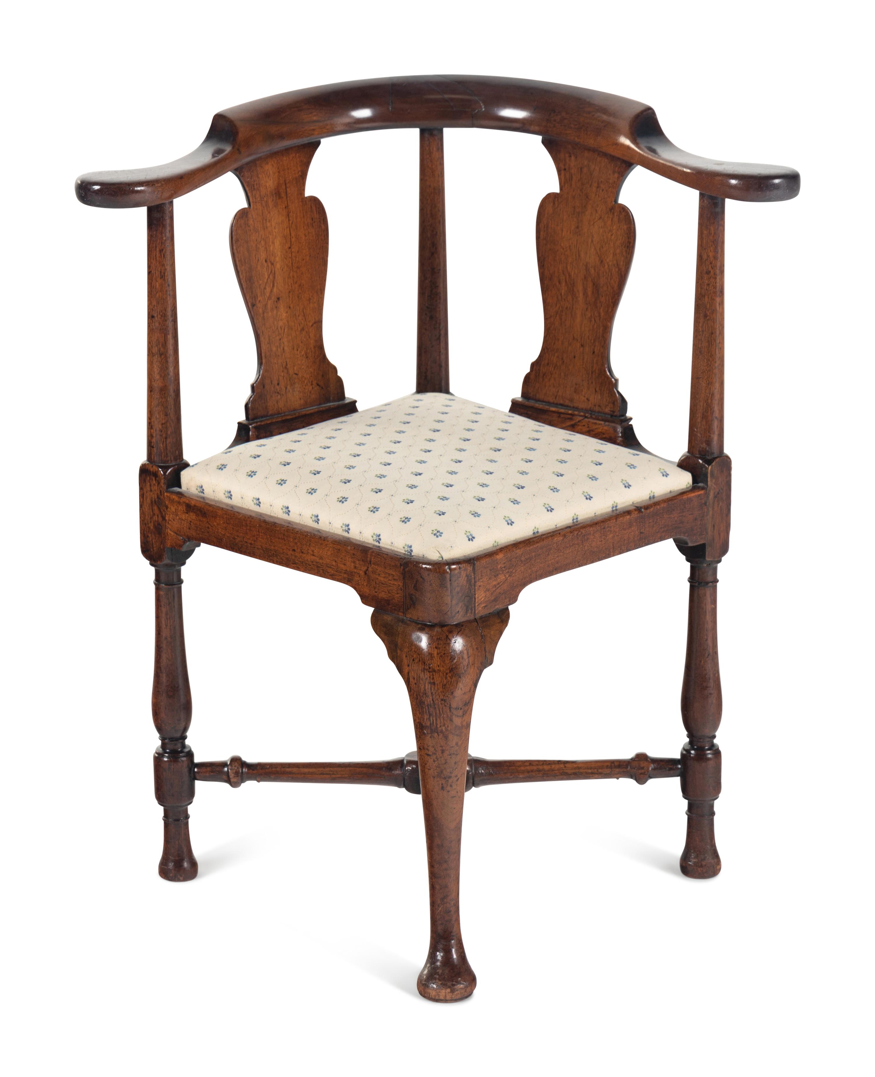 A George III Mahogany Corner Chair