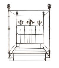 A Contemporary Parcel-Gilt Iron Bed