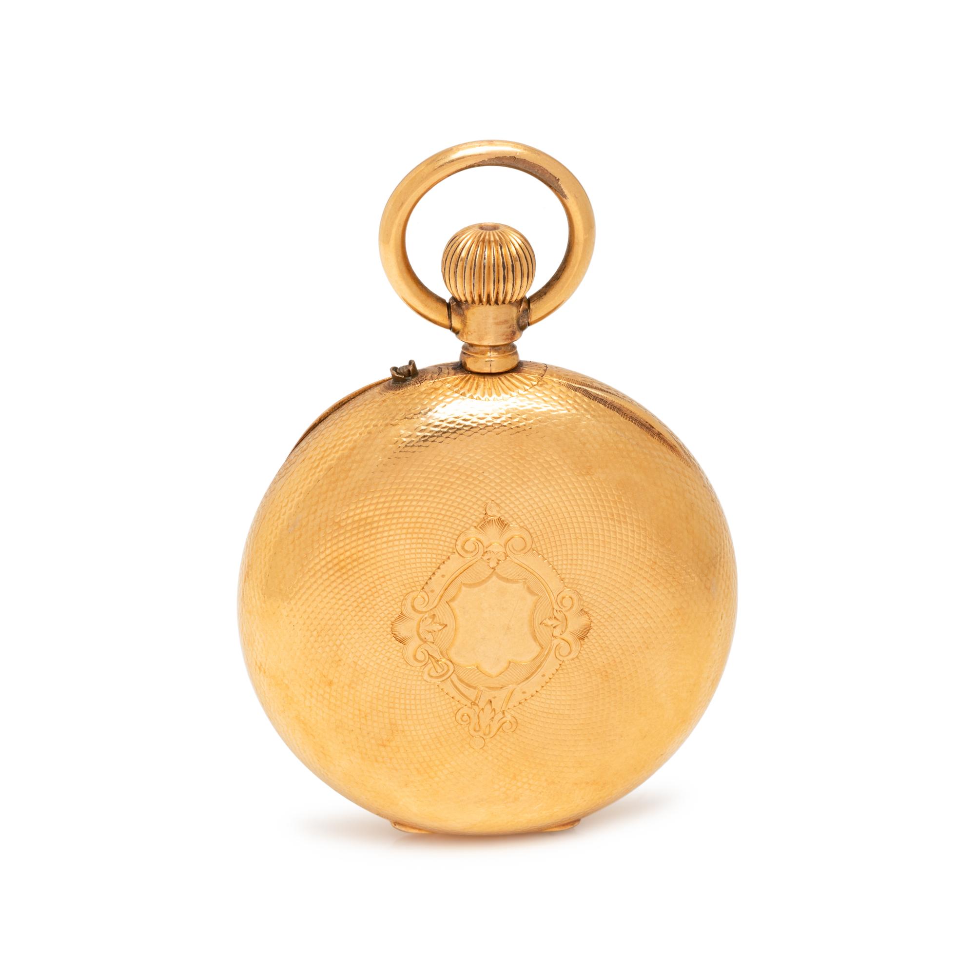 18K YELLOW GOLD OPEN FACE POCKET WATCH