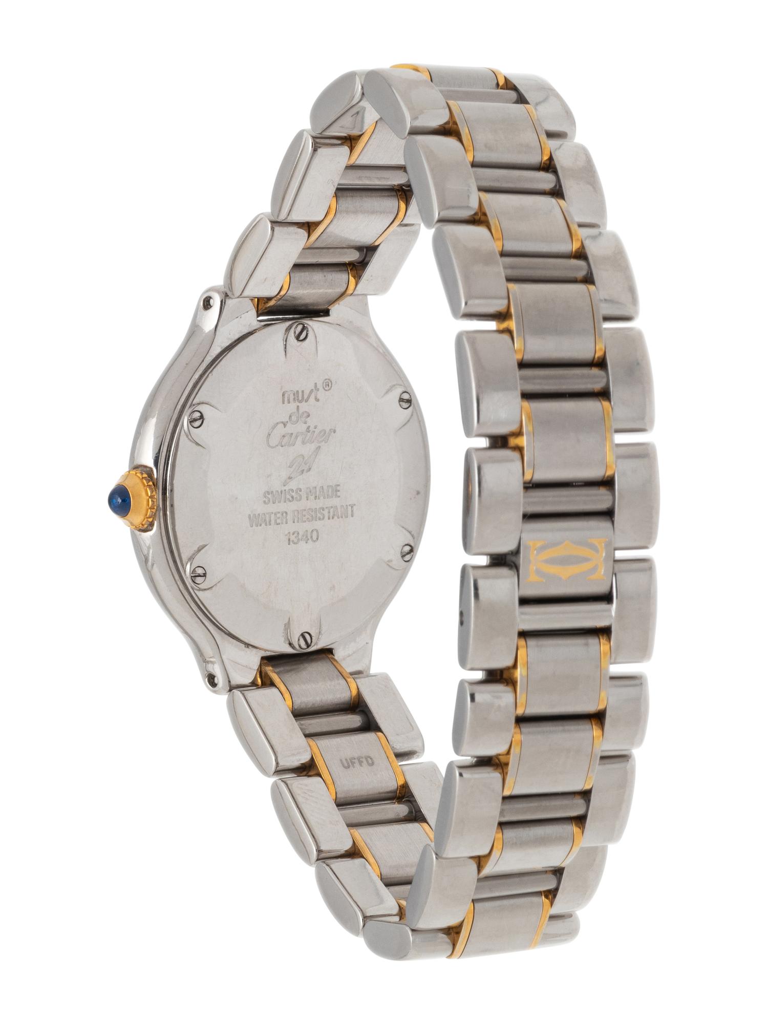 CARTIER, REF. 1340 STAINLESS STEEL 'MUST DE CARTIER 21' WATCH