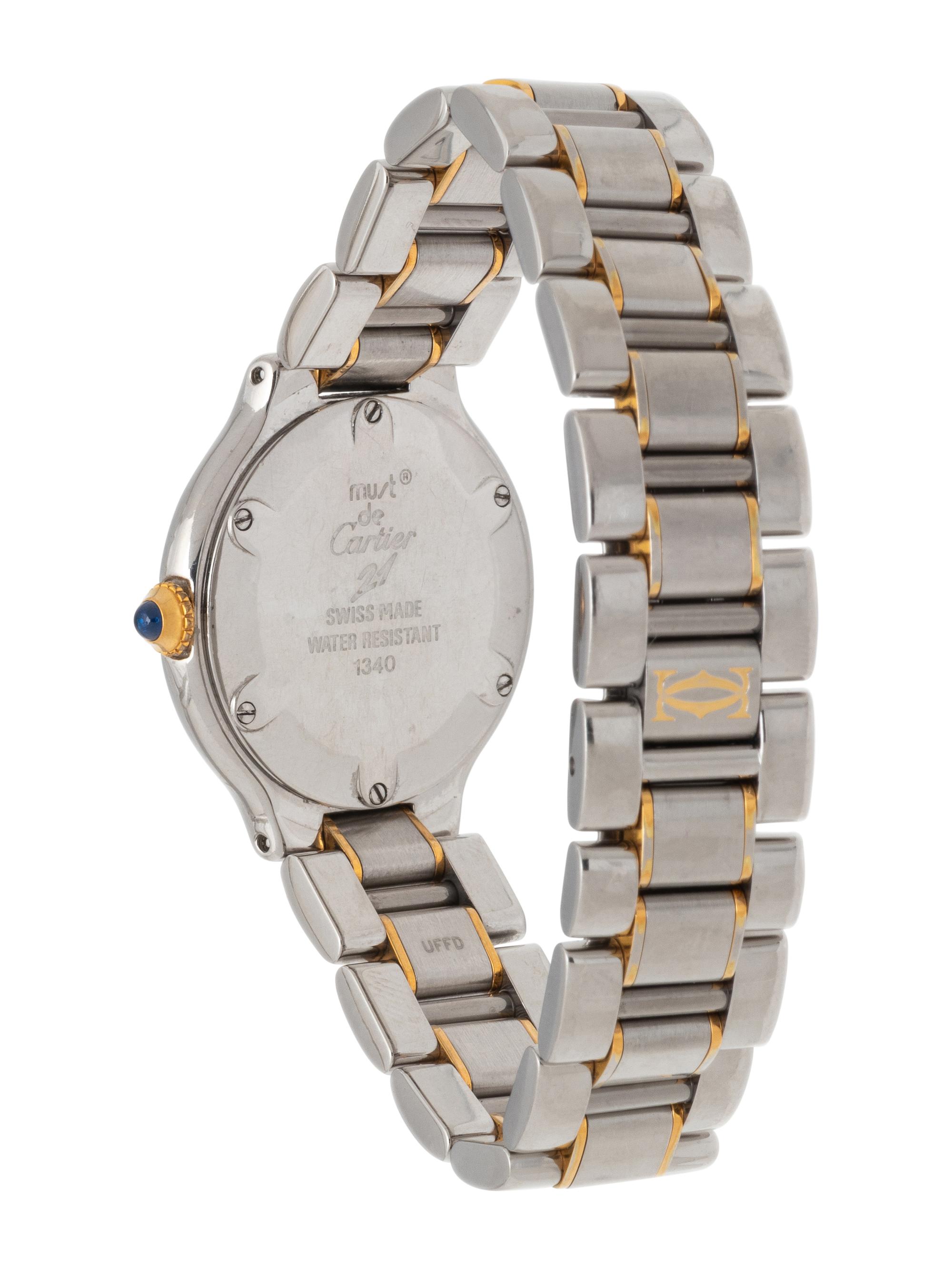 CARTIER, REF. 1340 STAINLESS STEEL 'MUST DE CARTIER 21' WATCH