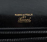 A Gucci Black Alligator Bamboo Top Handle Bag, 10.75" x 7.5" x 2.5".