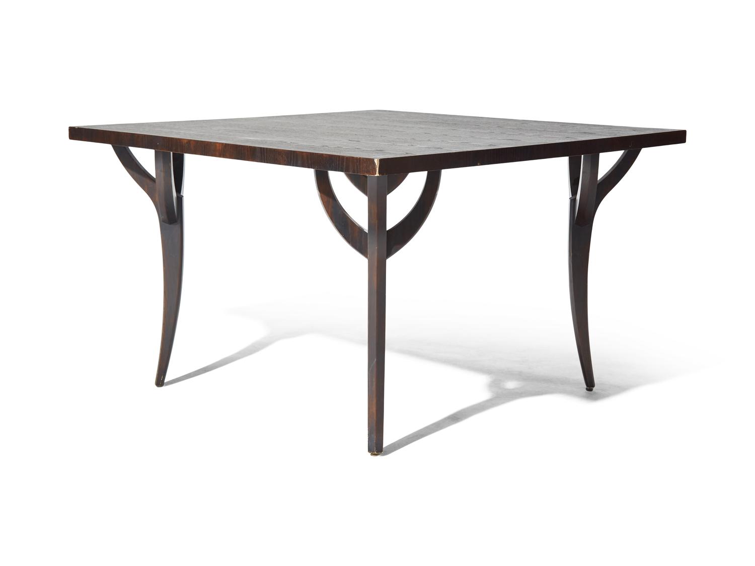 An Ebonized and Veneered Ash Dining Table Designed by Juan Montoya DONATED BY JUAN MONTOYA DESIGN