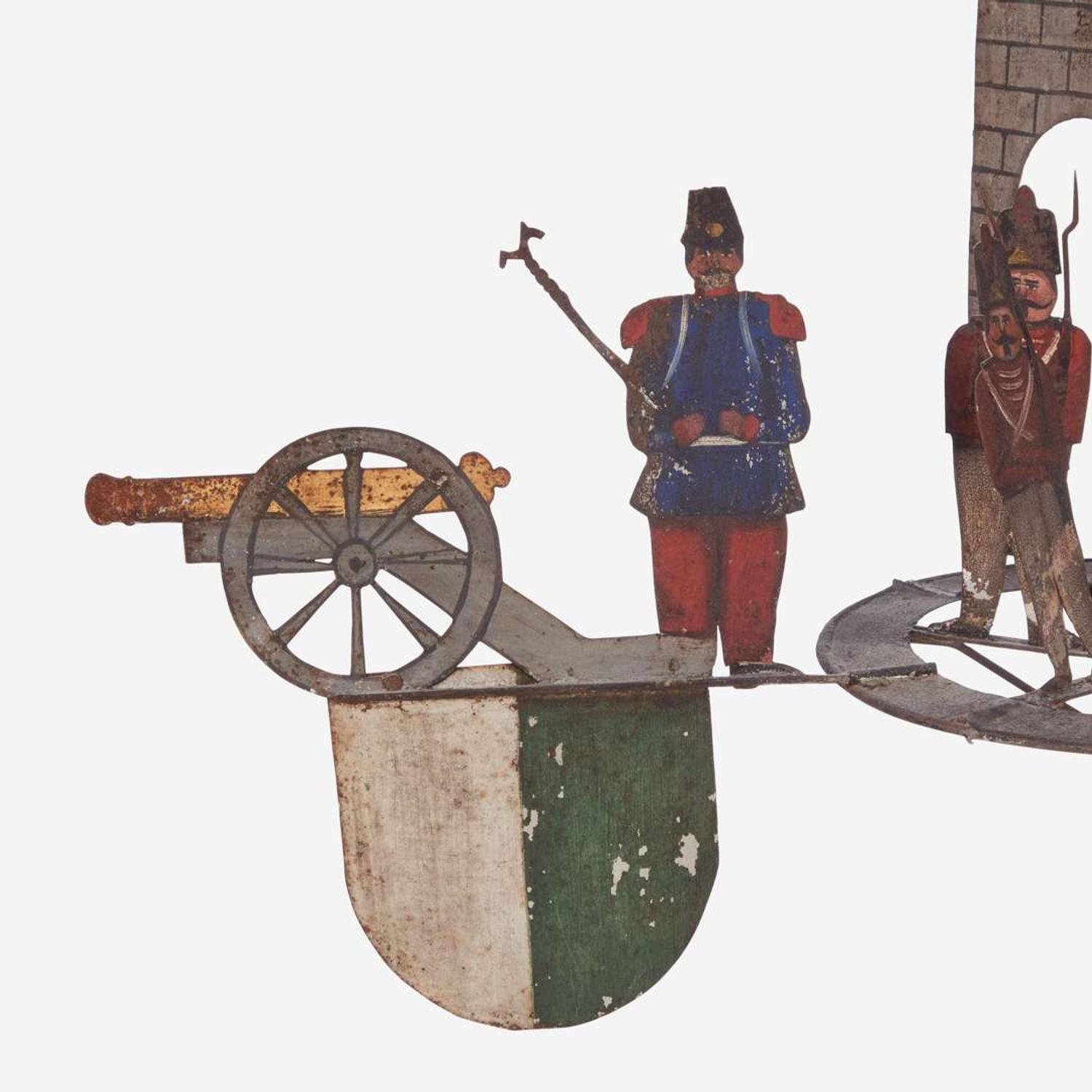 A painted iron and sheet metal whirligig Probably French, 19th century