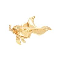 YELLOW GOLD AND DIAMOND FISH BROOCH