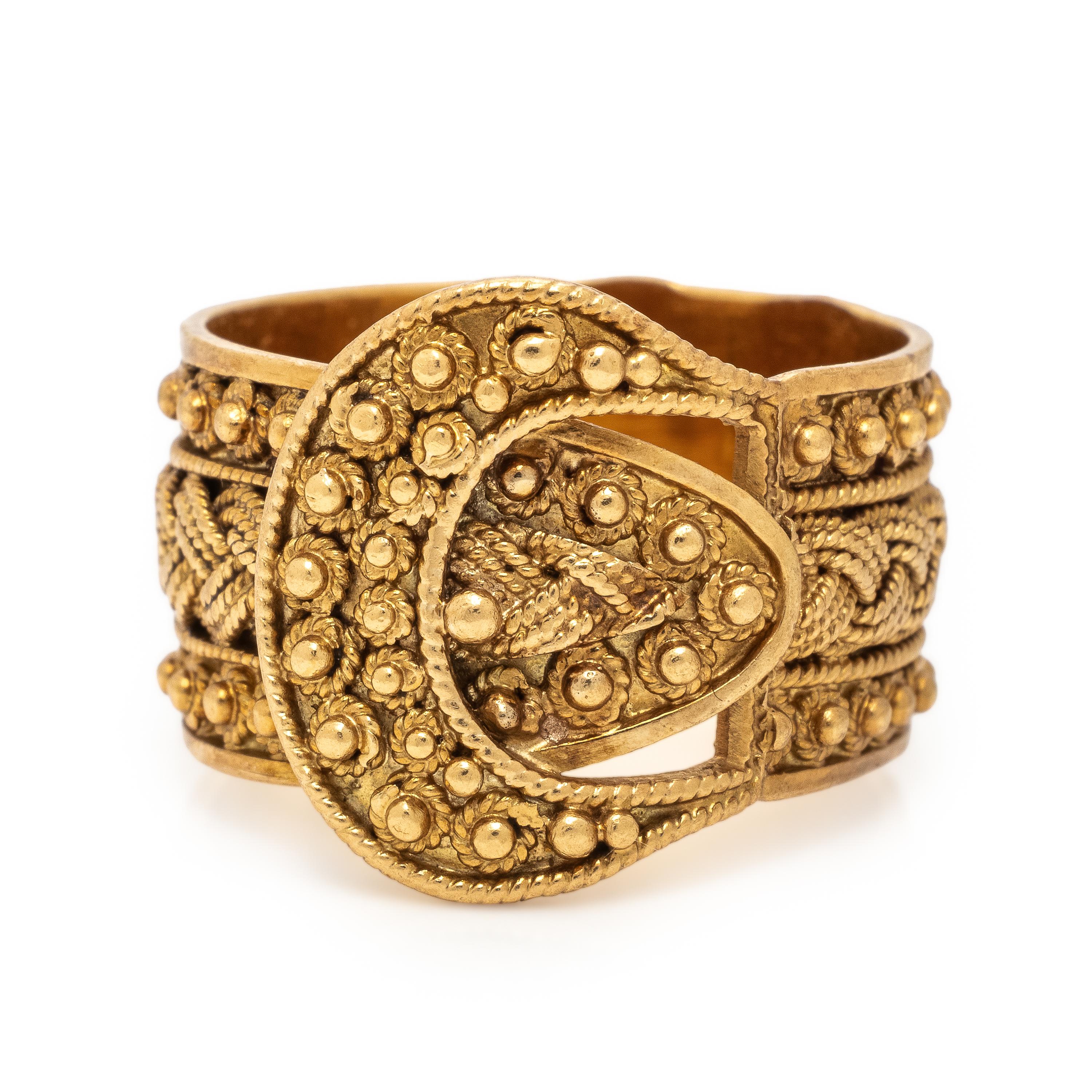 Yellow Gold Buckle Ring