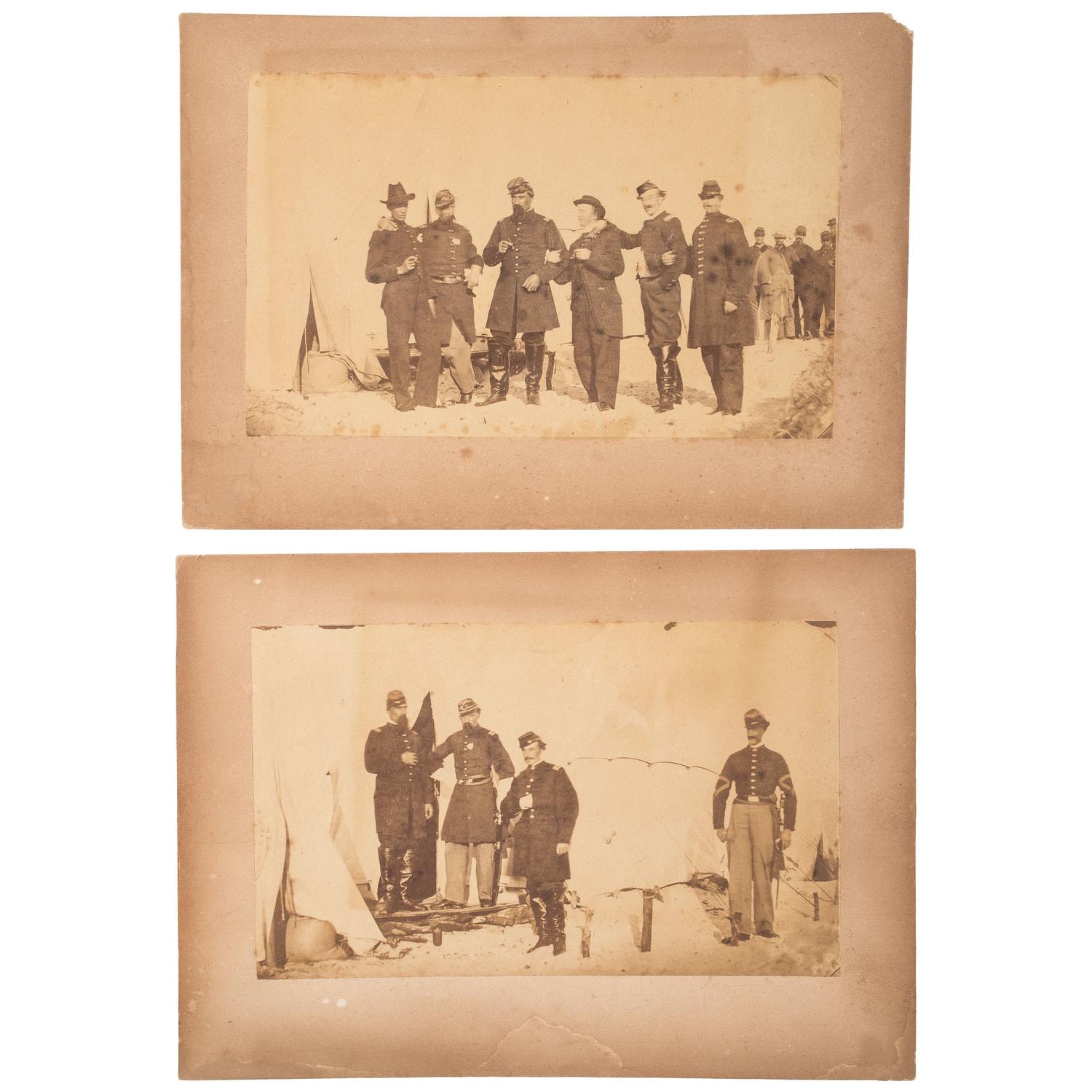 [CIVIL WAR]. A Civil War collection identified to Major Michael Schmitt, Independent Battalion New York Infantry, incl. full plate ambrotype, albumen photographs, and insignia.