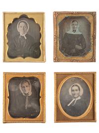 [EARLY PHOTOGRAPHY]. 26 sixth plate daguerreotype portraits of middle aged and older women wearing bonnets.