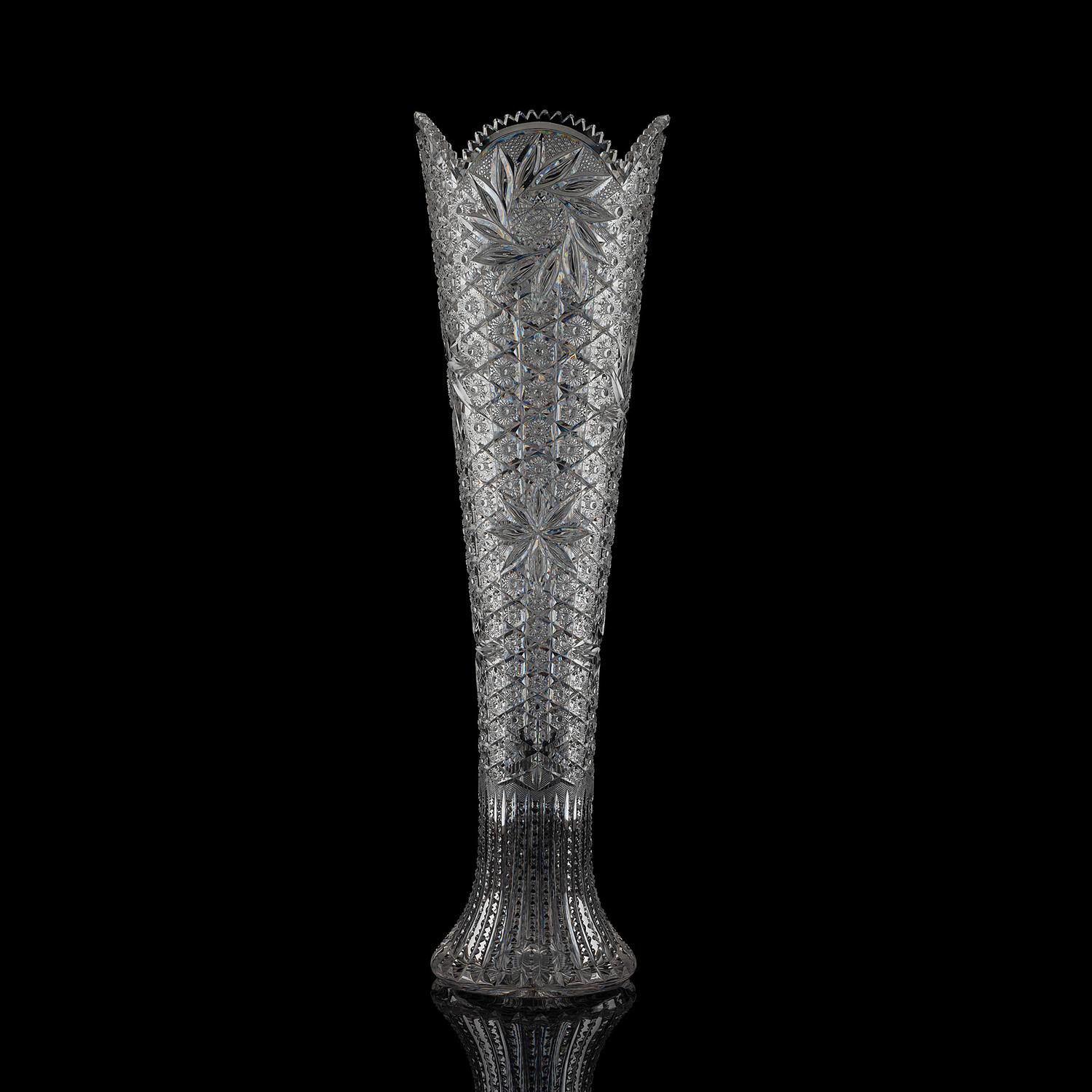 A Rare and Unusually Large Brilliant-Period Cut Glass Vase, Attributed to Dorflinger