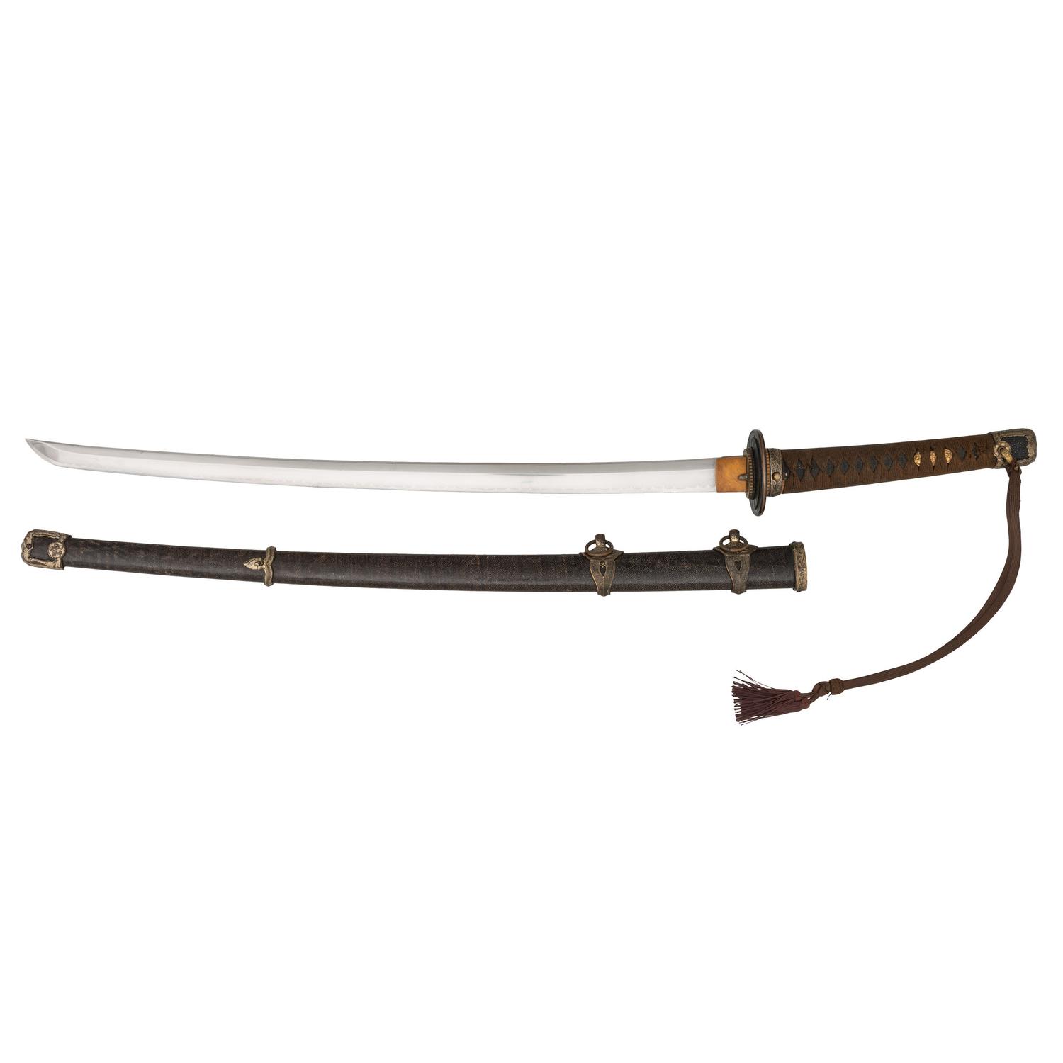 Signed Showa Period Japanese Imperial Navy Officer's Kai-Gunto Katana