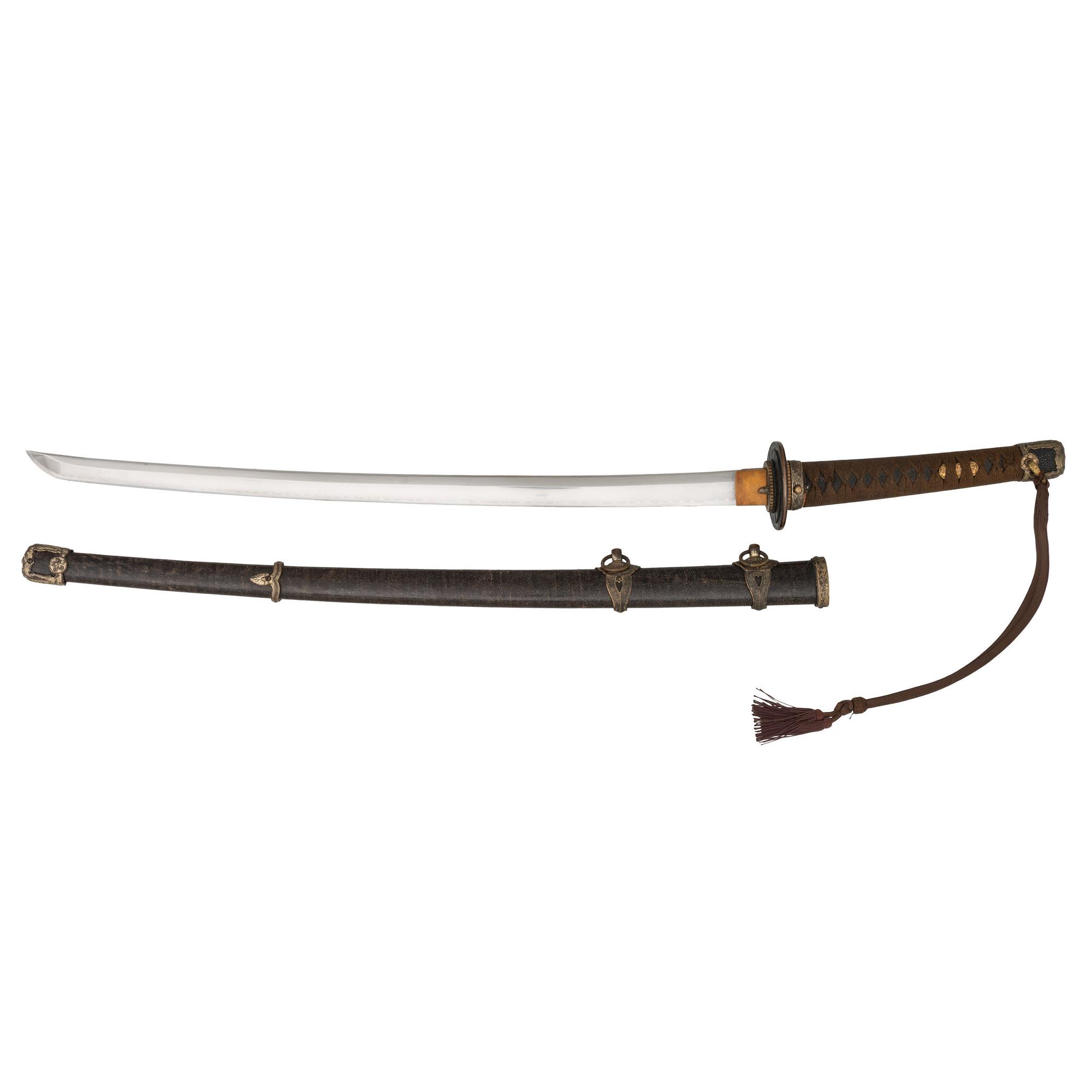 Signed Showa Period Japanese Imperial Navy Officer's Kai-Gunto Katana