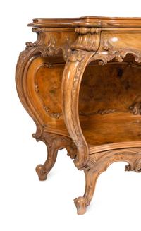 An Italian Rococo Style Carved Walnut Marble-Top Server