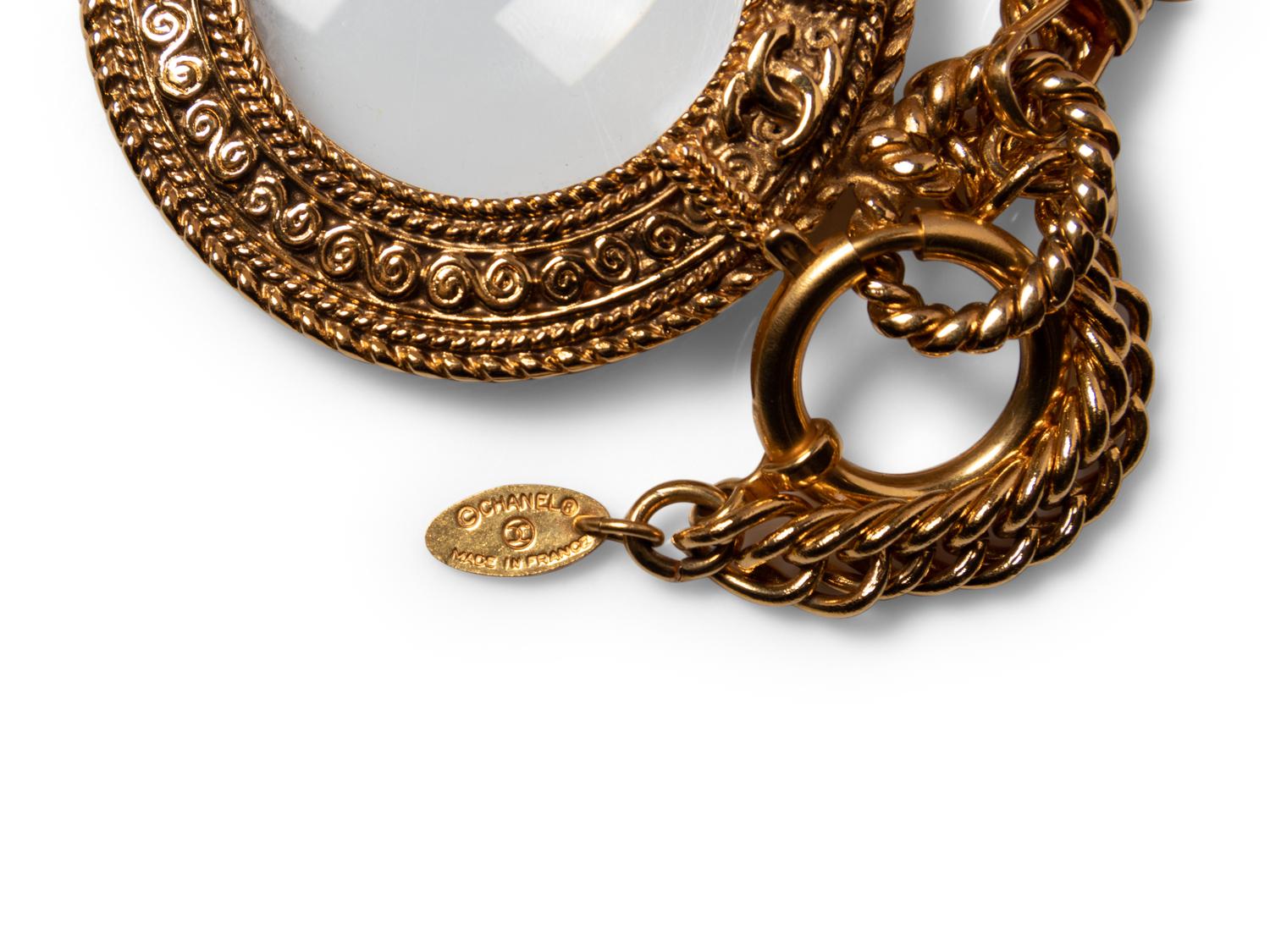 Chanel Necklace With Magnifying Glass Pendant, 1990-2000s