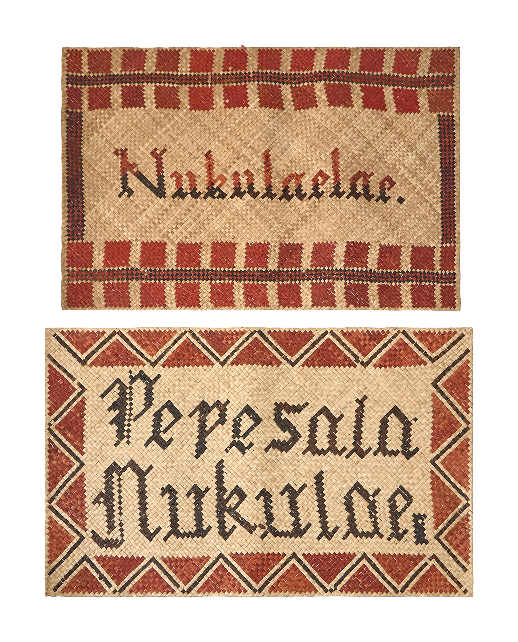 Two Woven Pandanus Mats