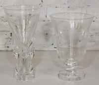 Two Steuben Glass Vases. Height of taller 11 3/4 inches.