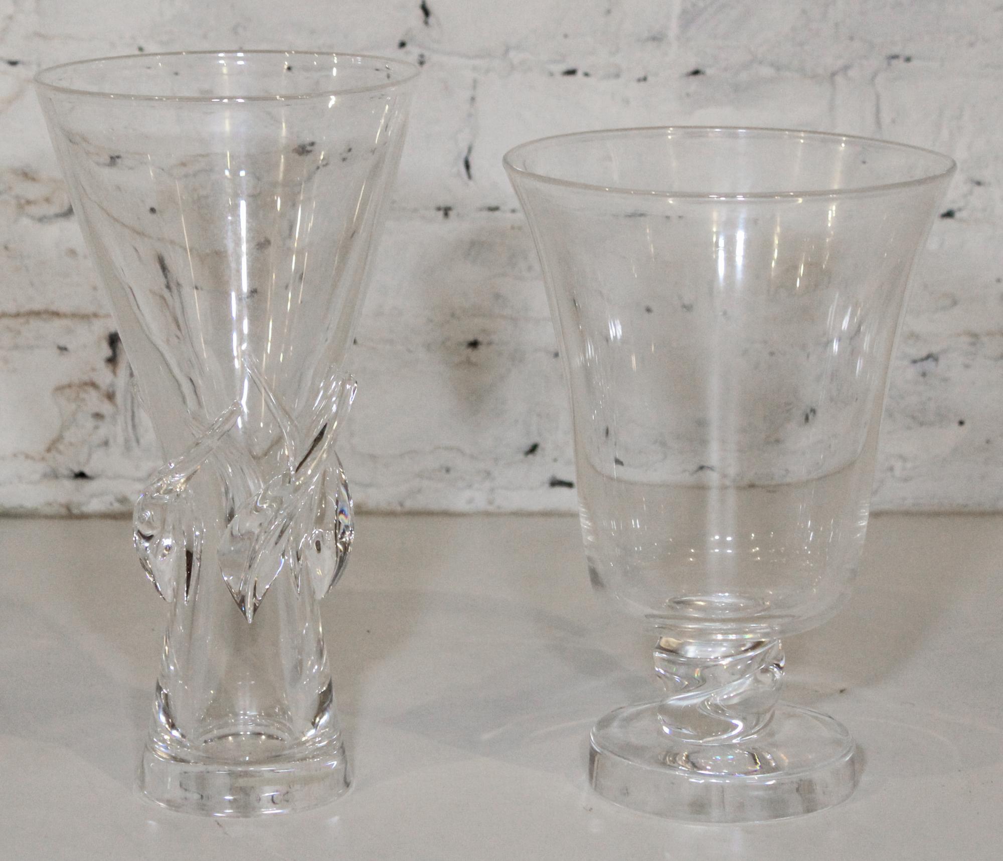 Two Steuben Glass Vases. Height of taller 11 3/4 inches.