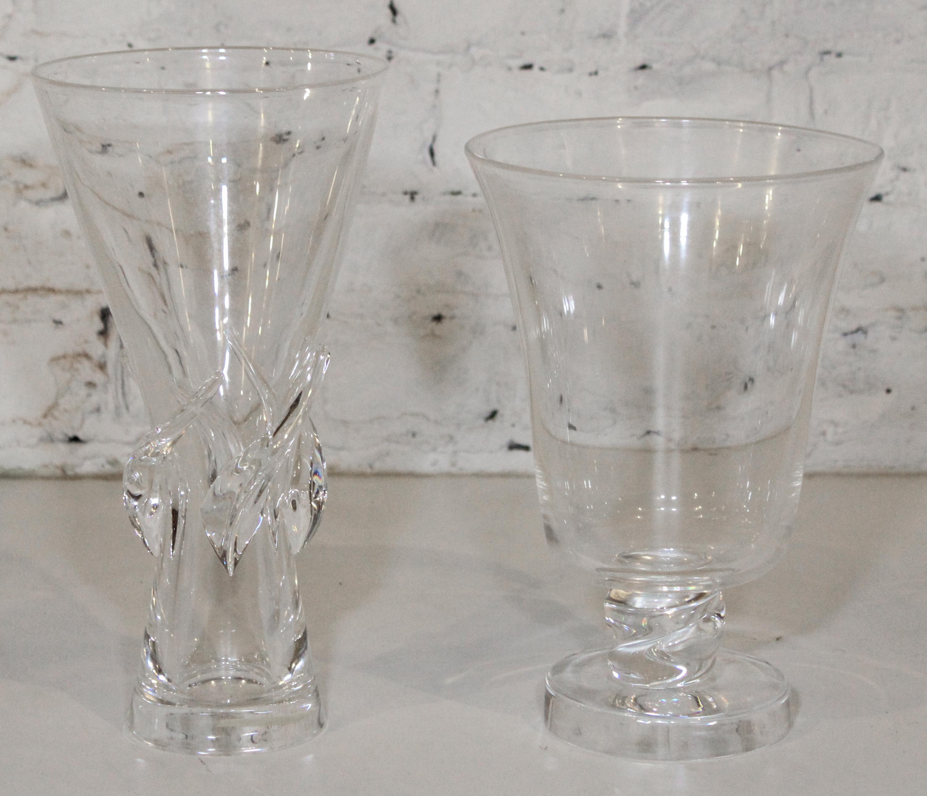 Two Steuben Glass Vases. Height of taller 11 3/4 inches.