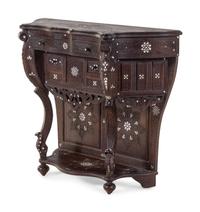 A Syrian Mother-of-Pearl Inlaid Carved Walnut Console Table