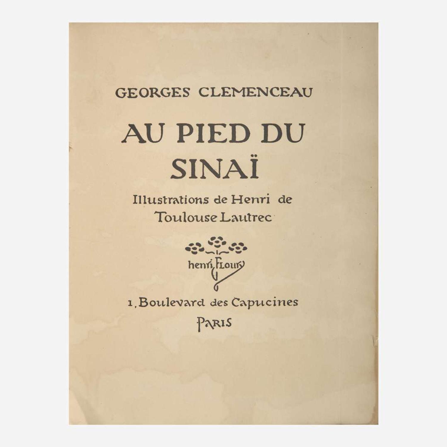 [Art] [Toulouse-Lautrec, Henri de] Clémenceau, Georges Au pied du Sinaï