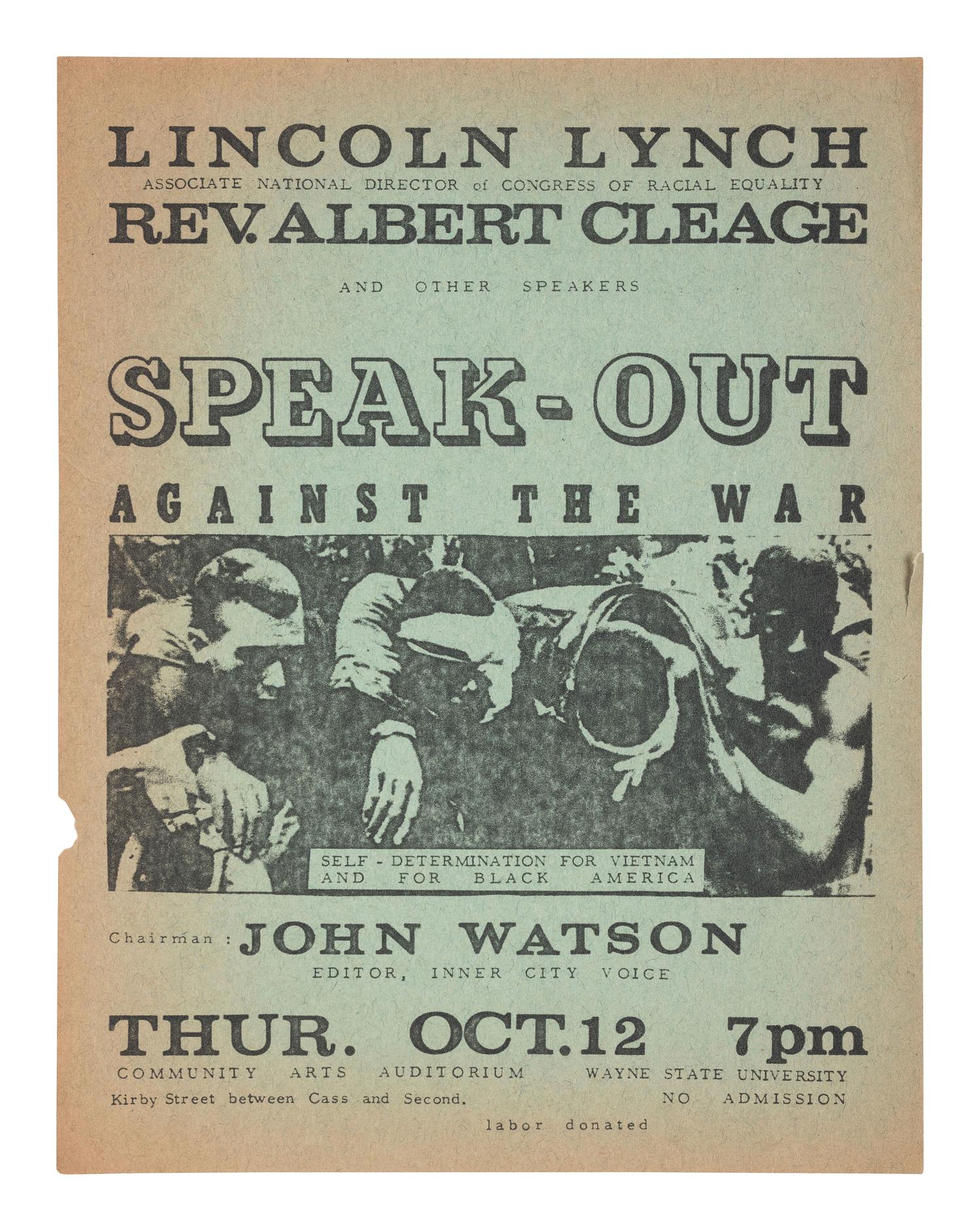[CIVIL RIGHTS] 2 university posters for events involving Black activism and Anti-Vietnam War efforts